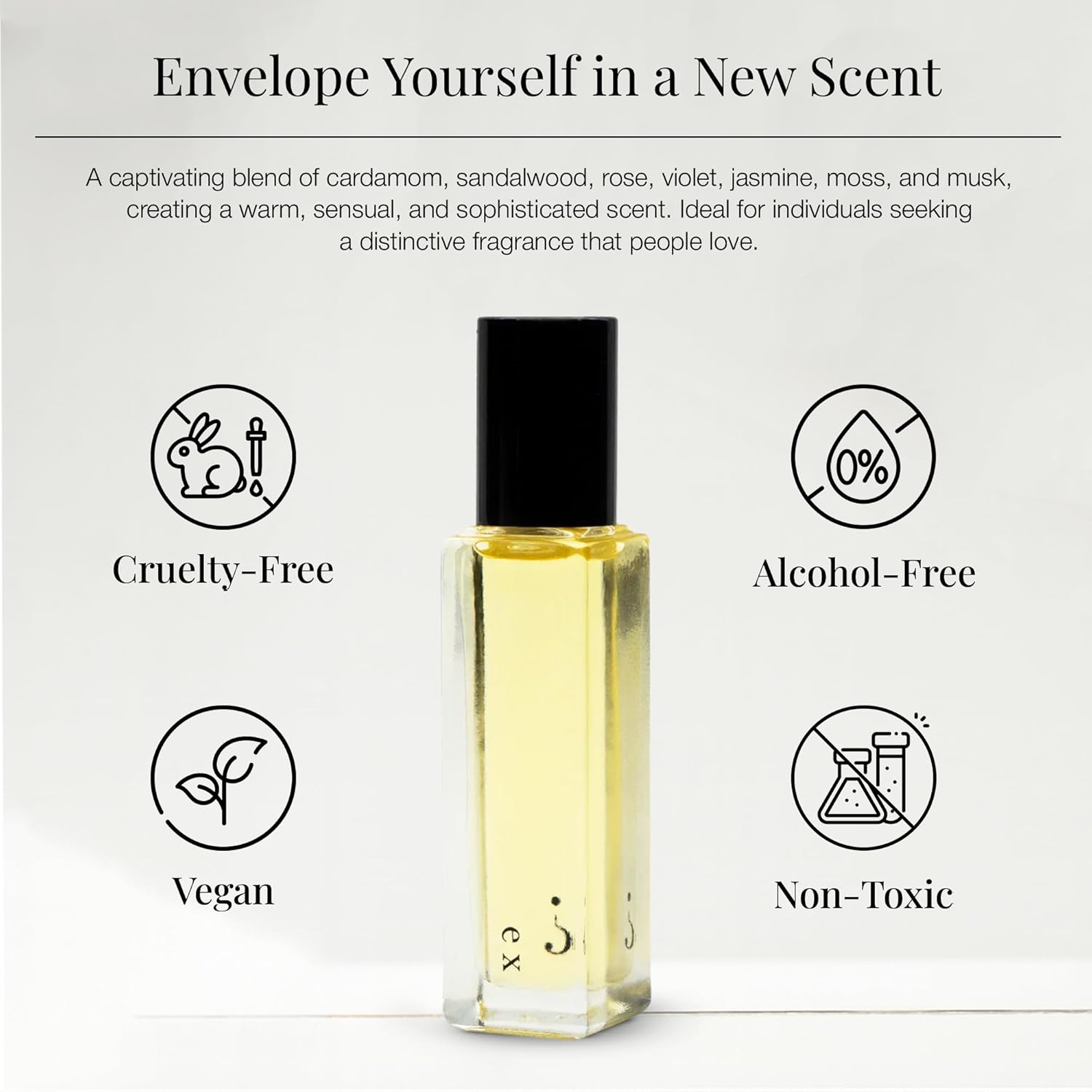 Riddle Ex Roll-On Perfume Made in USA - Premium Rollerball Fragrance for Women with Cardamom, Sandalwood, Rose, and Musk - Long-Lasting Alcohol-Free Gentle on Skin - Ideal for Daily Use and Travel - Image 2