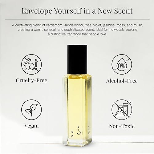 Miniatura 2 de Riddle Ex Perfume Roll-On fabricado en Estados Unidos  Fragancia premium de Rollerball para mujeres con cardamomo, sándalo, rosa y almizcle  Larga