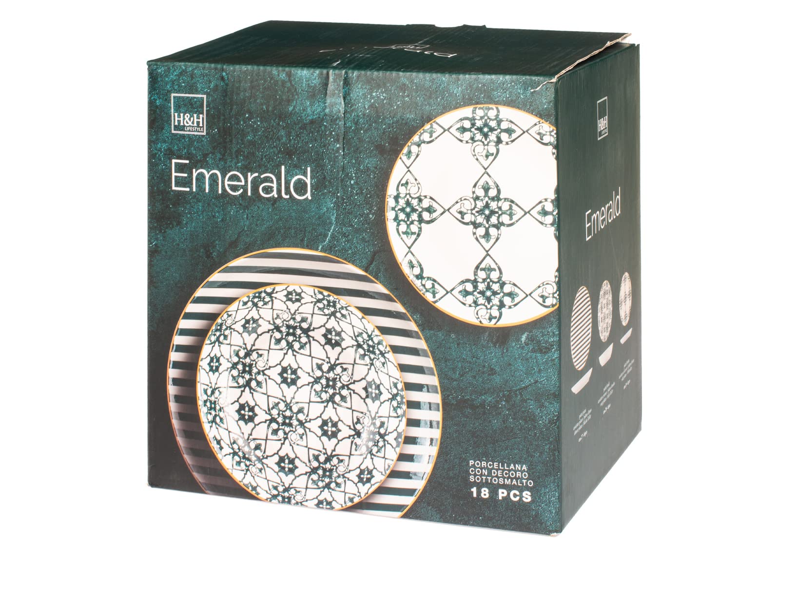 H&H Servizio Tavola 18 Pezzi Emerald