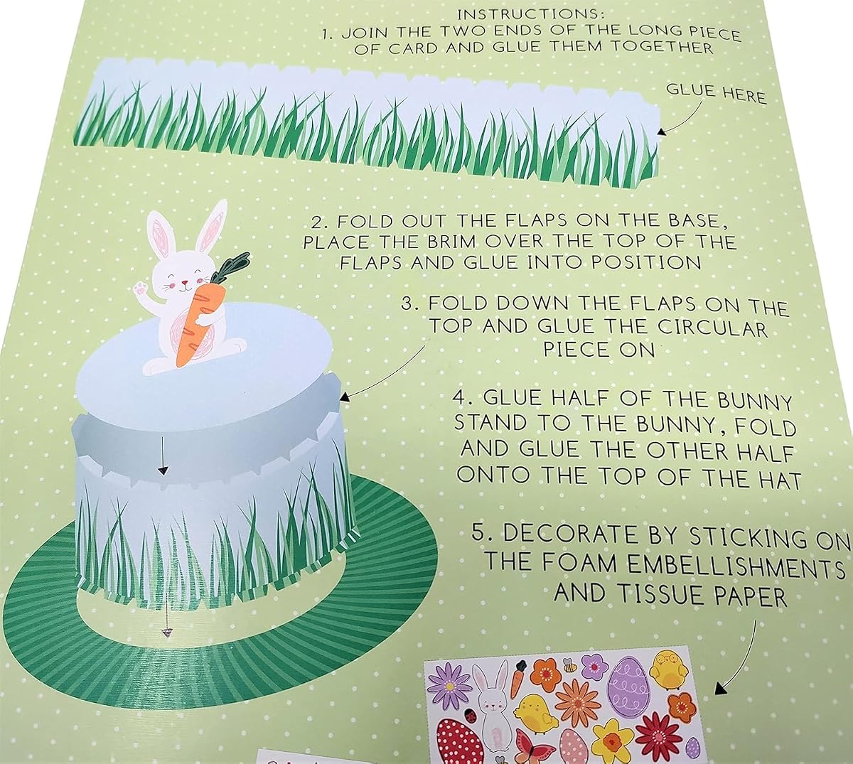 YLAB Make Your Own Easter Bonnet Kit – Fun Craft Activity for Kids, Perfect for Easter Bonnet Parade & School Competitions, I — view 6