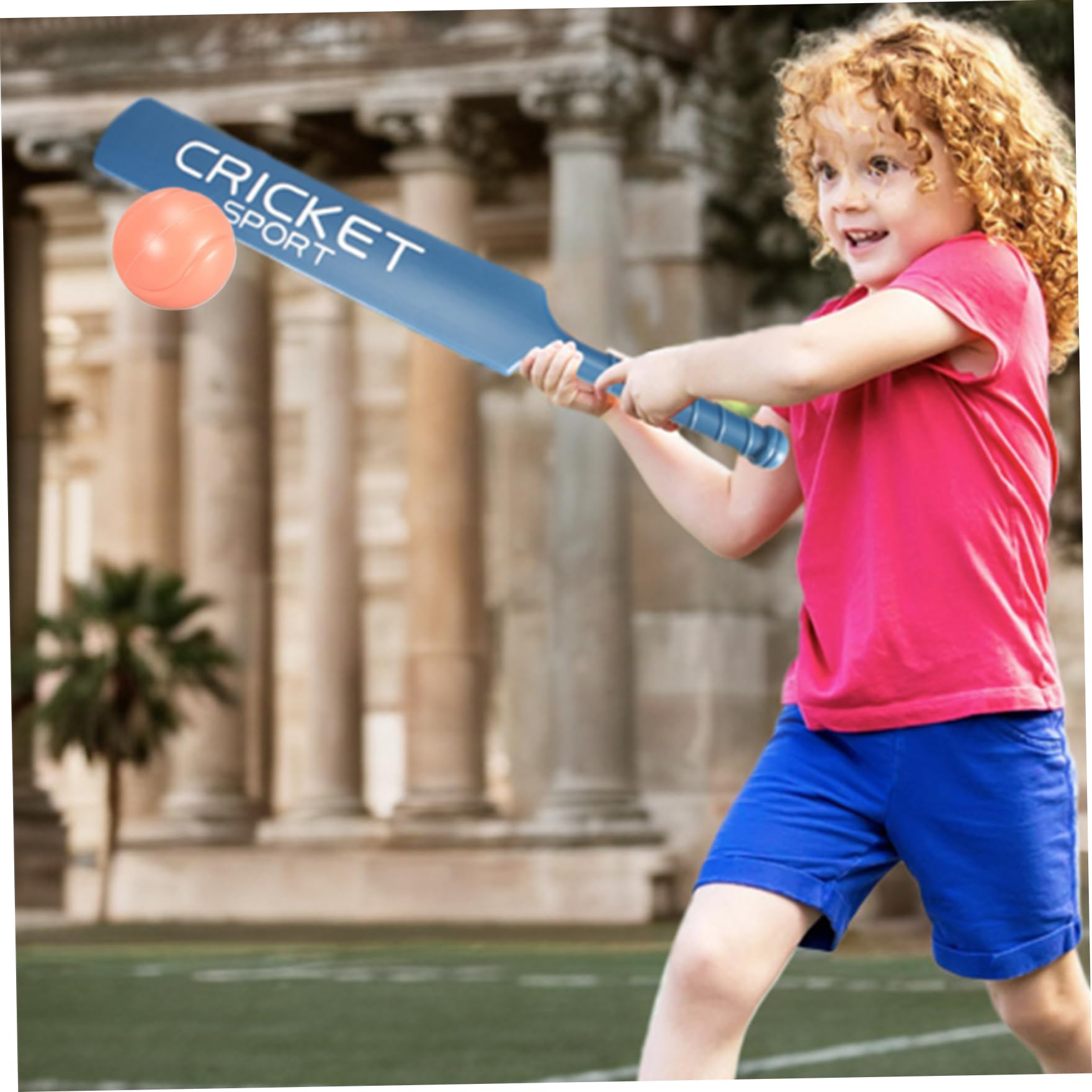 Cricket-Set für Kinder, Cricket-Kit mit ABS-Cricketschläger, Stümpfen, 2 Bällen, Eltern-Kind-Interaktionsspiel für Garten, Strand, Zuhause, Ausrüstung für Kinder ab 3 Jahren, Cric