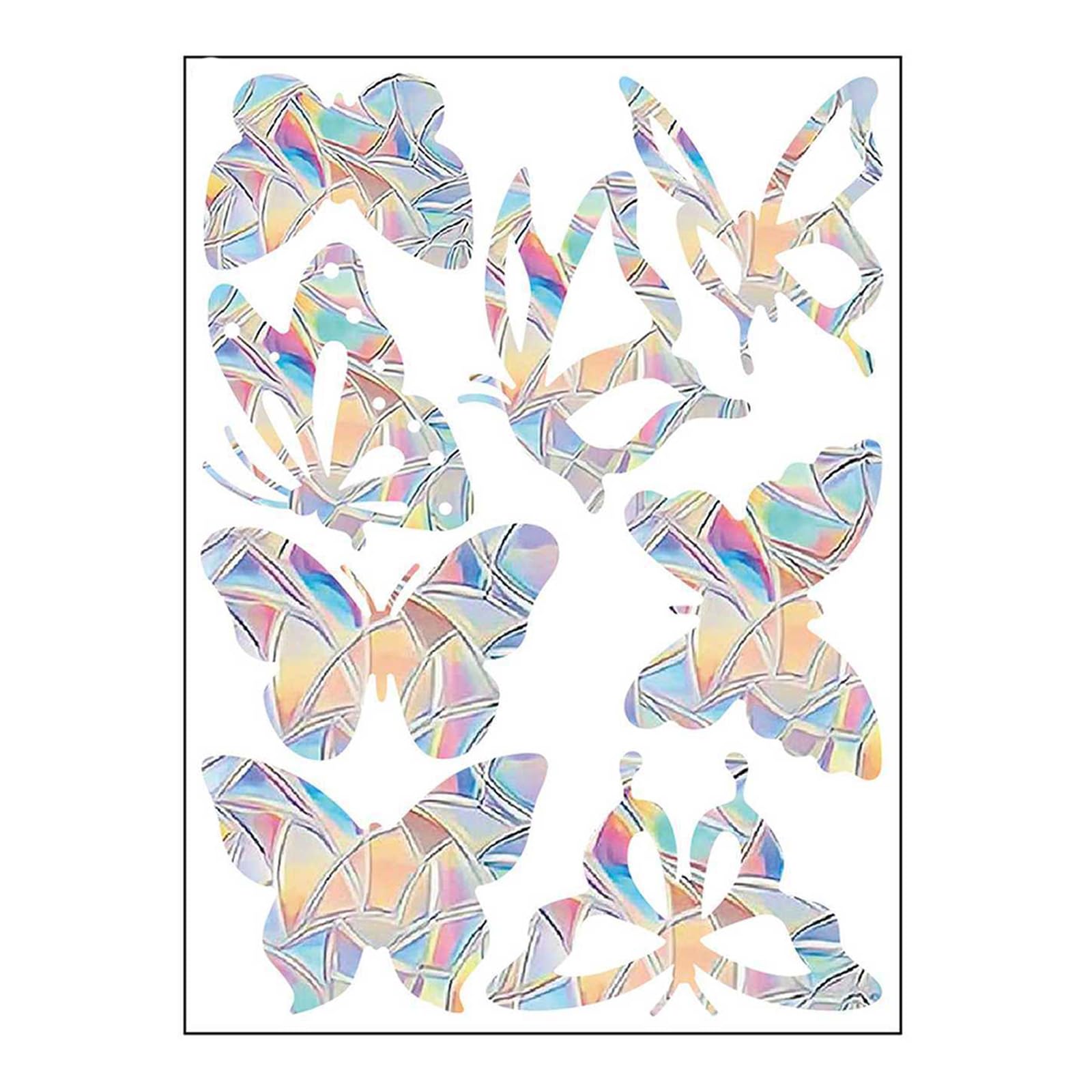 Xinsheinelry Butterfly Prismatics Window Decal Pvc Anti-Collision Sticker Bird Protections Window Clings Rainbow Door Glass Stickers Stop Birds Clings