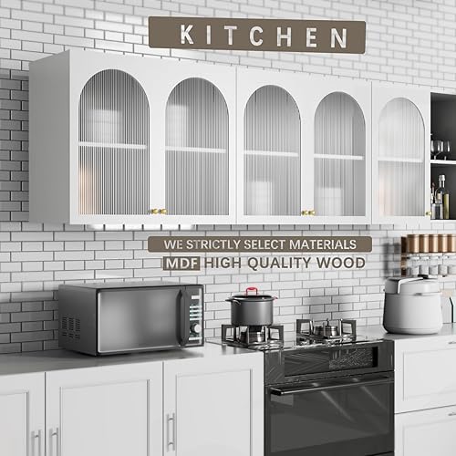 Miniatura 2 de Armario de pared para baño sobre el inodoro, soporte de pared arqueado, botiquín de baño con 2 puertas acrílicas, estante de almacenamiento abierto