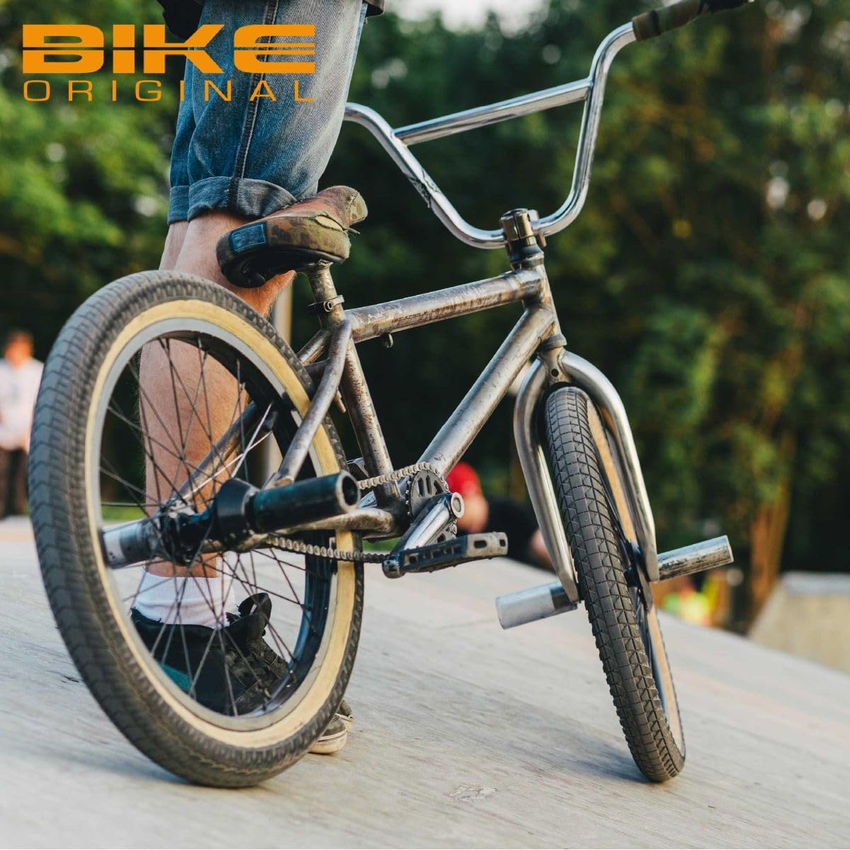 BIKE ORIGINAL - Roue Arrière BMX 20" - Jante Alu Simple Paroi 48 Trous - Moyeu Acier à Écrous - Freinage sur Jante - Compatible Pneus 25-65 mm - Couleur Noire