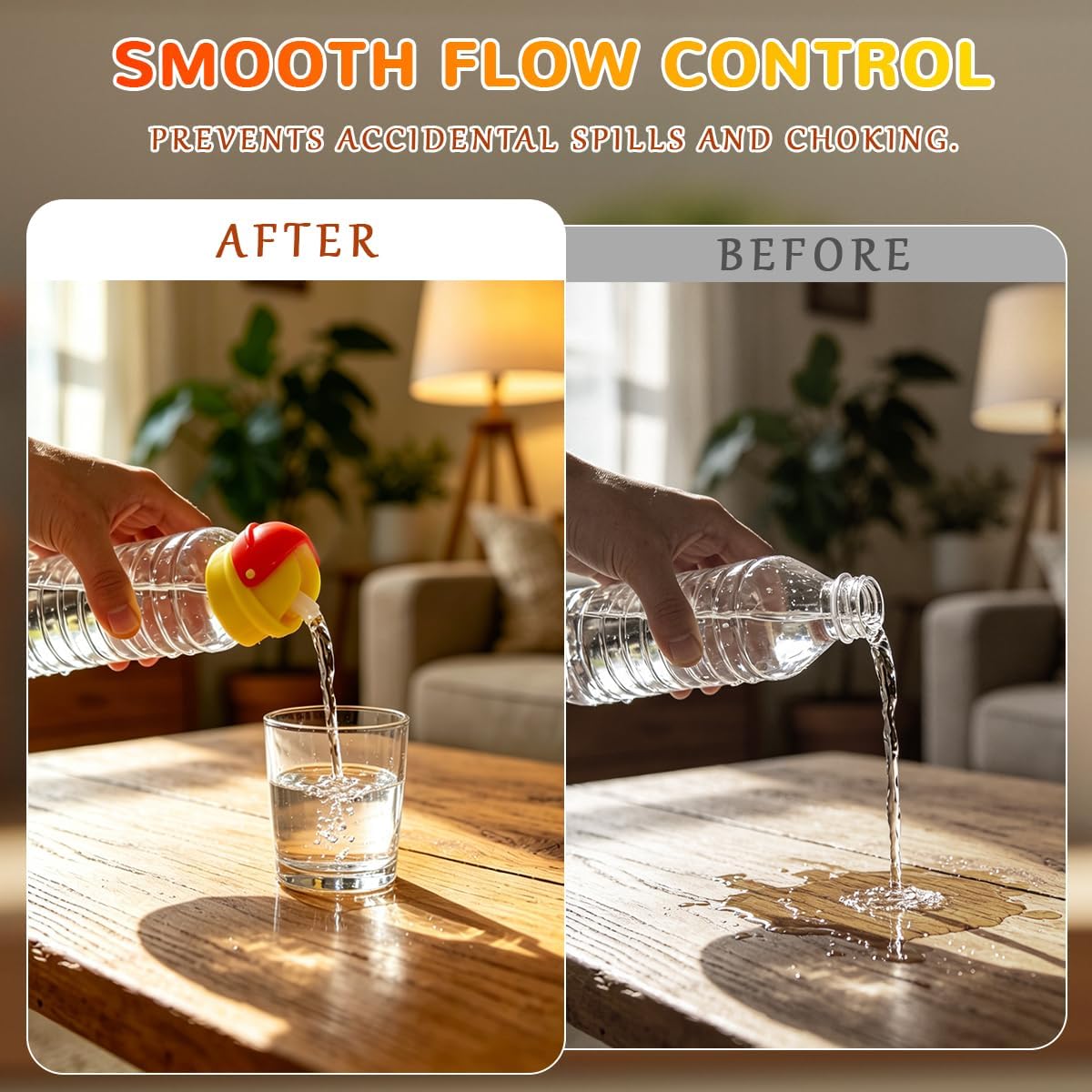 2026 New Water Bottle Spout Conversion Cap with Straw, Flip Top Universal Spout Lid Converter, Dustproof and leakproof, Reusable Beverage Water Bottle Straw Lid, 2Pcs(Orange&Green)