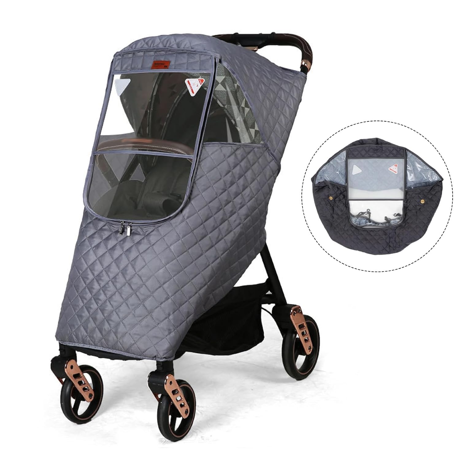 Windproof Stroller Rain Cover Double Scooter Protector Outdoor Easy Install