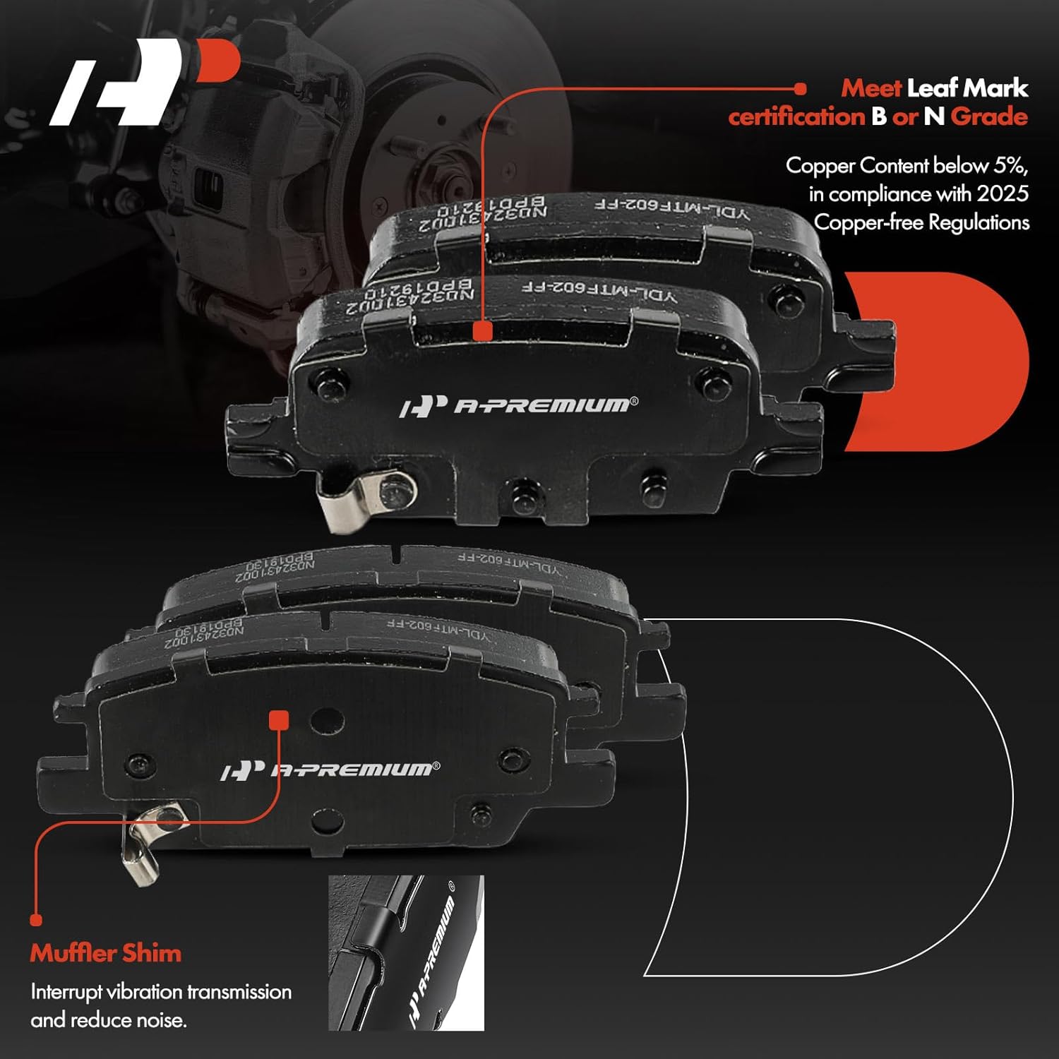 A-Premium Front and Rear Drilled and Slotted Disc Brake Rotors + Ceramic Pads Kit Compatible with Select Chevrolet Models - Malibu 2016 2017 2018 2019 2020, 12-PC Set