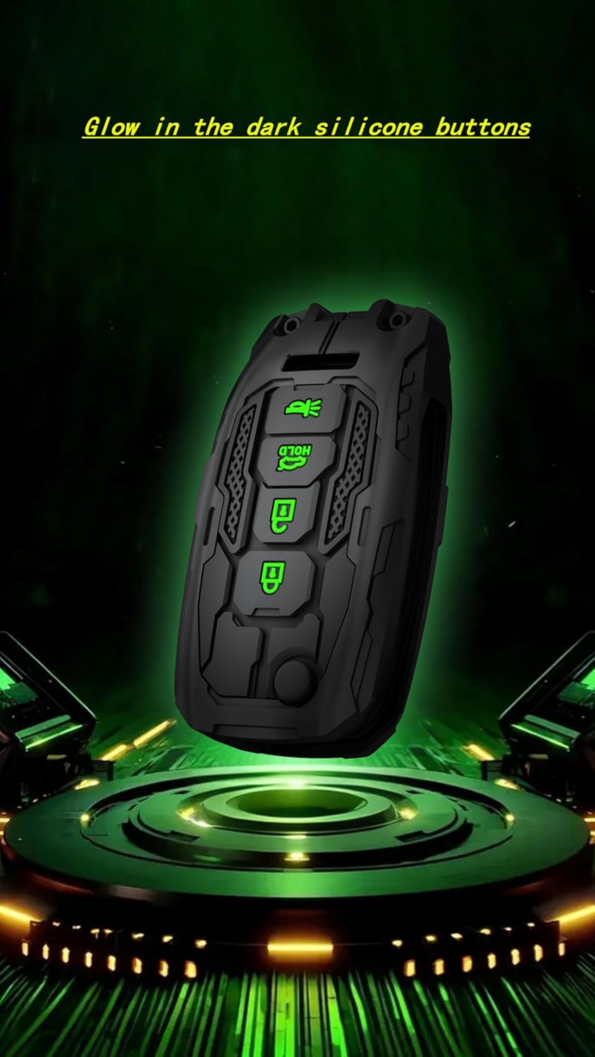 for Kia Key fob Cover,Heavy Car Key Case Protector Compatible with Kia Optima Rio Sedona Soul Sportage Sorento Carens 4 Buttons Smart FILP Key (Black)