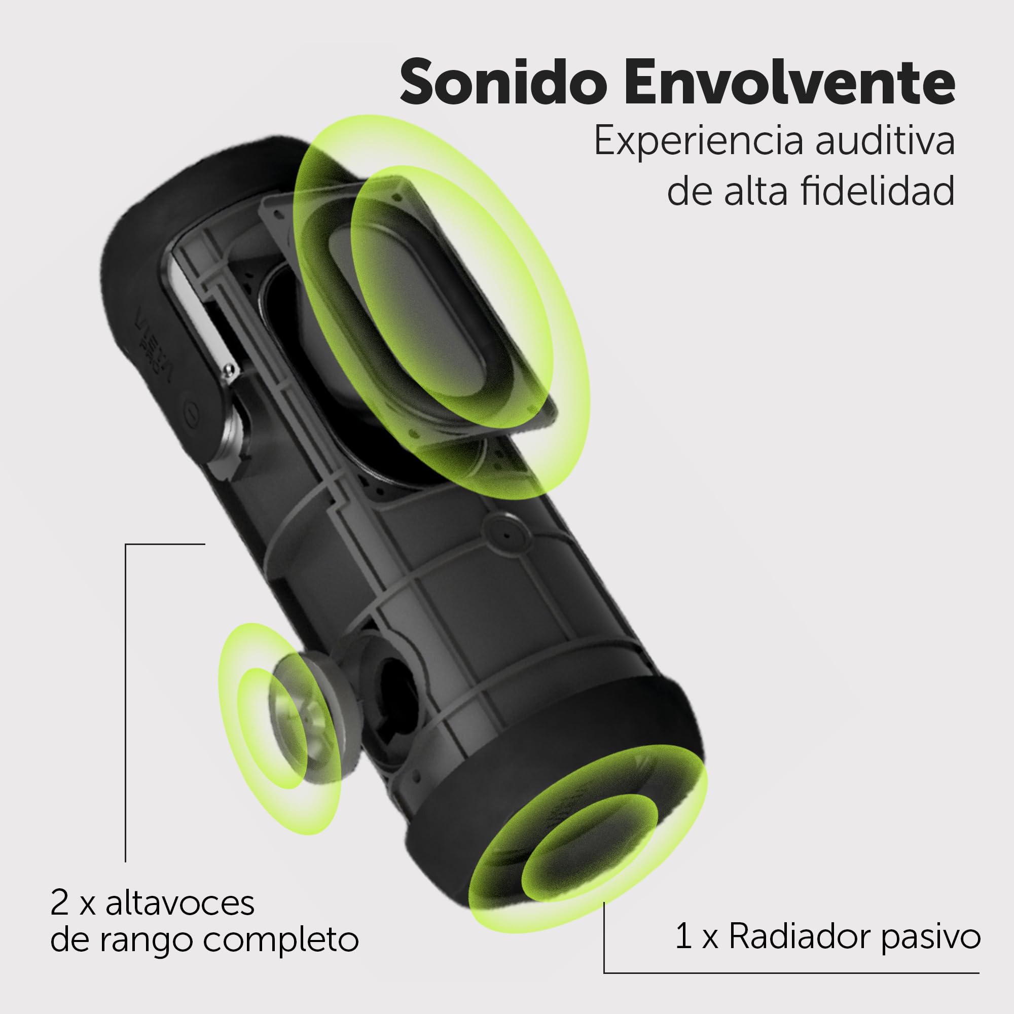 Vieta Pro Star 2 Altavoz Bluetooth 5.3 Potente de 40W Portátil, Impermeable IPX7 para Piscina y Exterior. Speaker Pequeño Batería 11h con TWS, USB y App Audio