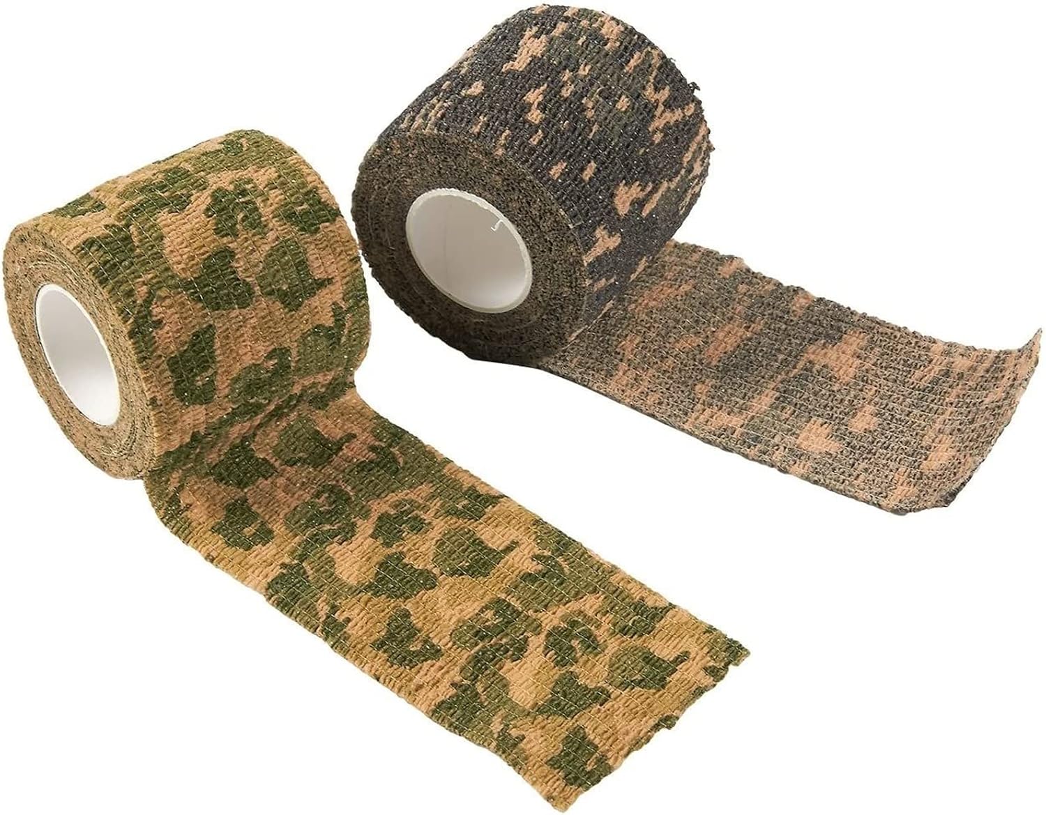 12 Rolls Self Adhesive Bandage Wraps, 2 Inch x 5 Yards Cohesive Vet Tape for First Aid (Camo Designs)