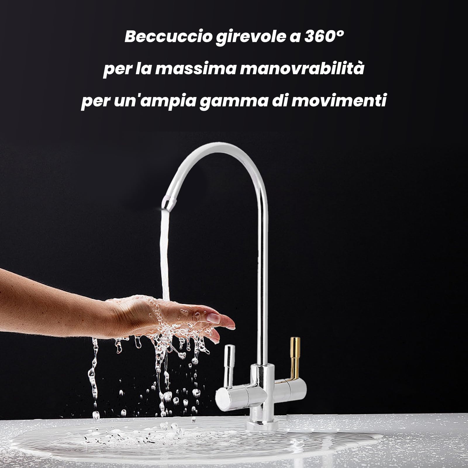 Grifo Purificador de Agua de Cocina - Filtro de Agua Potable Fría y Caliente Con Doble Orificio - Ósmosis Inversa RO Para Fregadero y Dispensador