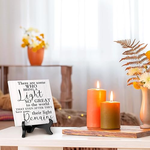 Miniatura 3 de Regalo de duelo, regalos de condolencias por la pérdida de padre, madre, esposo, ser querido, con soporte de madera en la memoria, luz que permanece