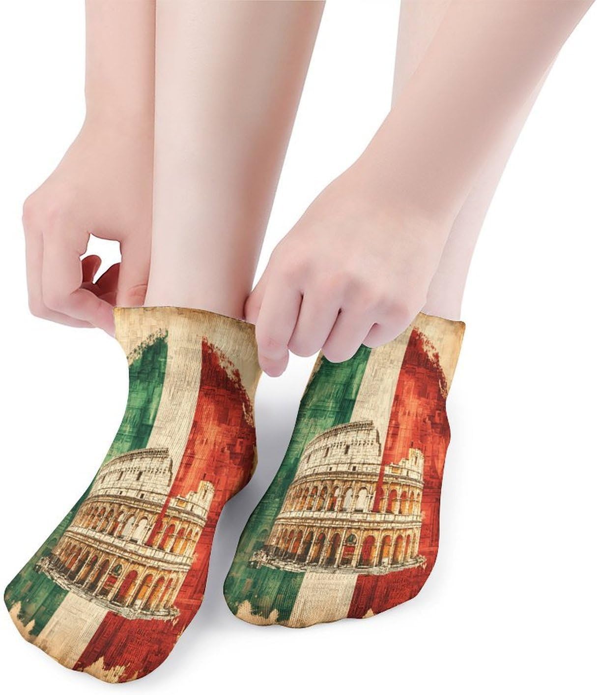 Italian Flag Italy 5 Pairs Low Cut Ankle Socks Casual Liner Sock No Show Invisible Socks for Men Women