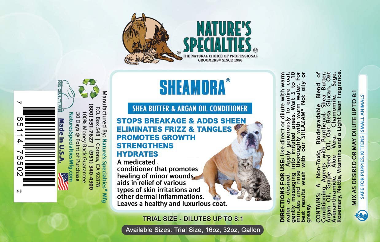 Nature's Specialties Sheamora Conditioner für Hunde - Sheabutter & Arganöl Pflegespülung für Hunde - Beseitigt Frizz und Verfilzungen - Kräftigt und hydratisiert das Fell, 473ml