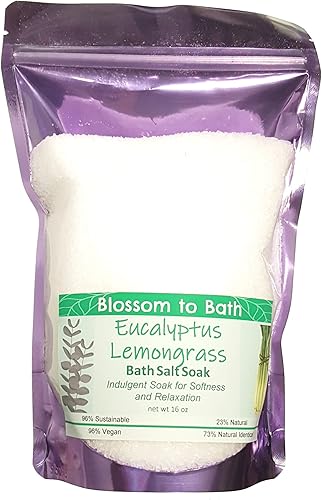 Sal de baño de eucalipto y citronela (16 onzas)  Fragancia de aceite esencial puro  es una ayuda versátil para remojar con un aroma natural