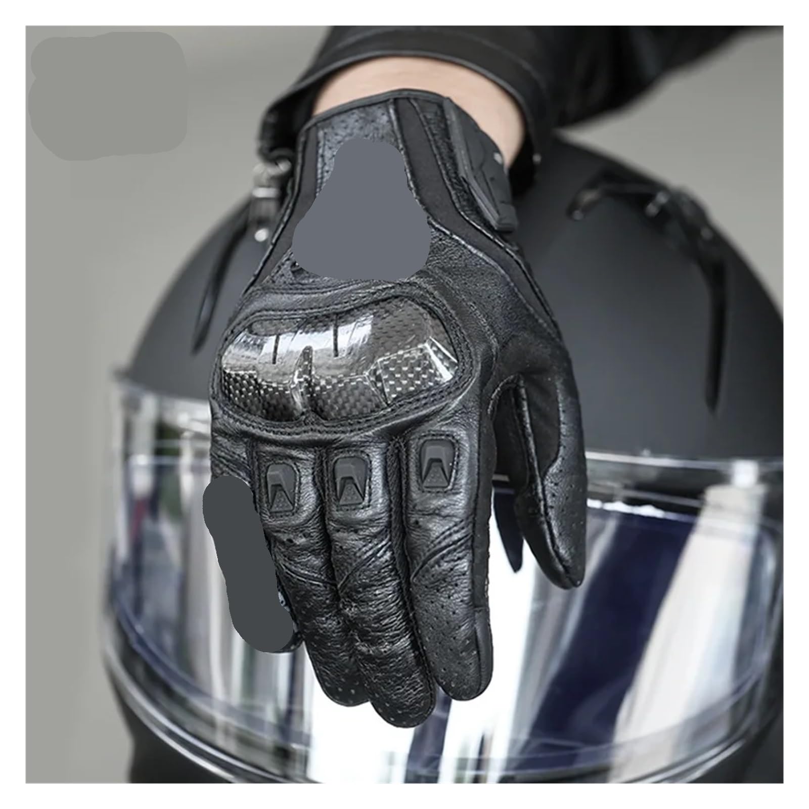 Gants Hiver Gants de Moto Homme Femme été Respirants en Cuir, Gants de Course for écrans tactiles, Protection Gant Homme