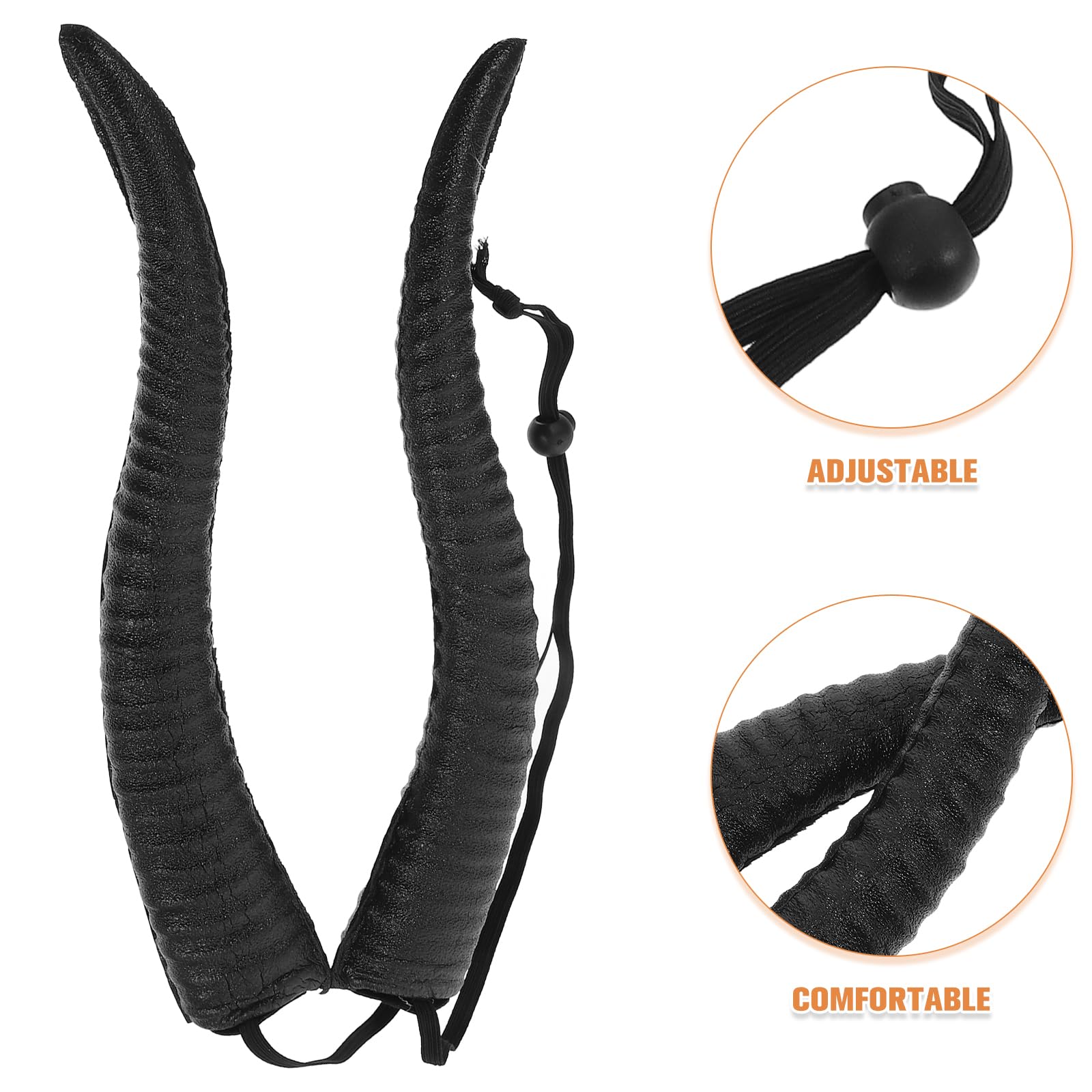 Toyvian Adjustable Sheep Horn Headband Black Halloween Horns Costume Headwear for Cosplay Party, Picture 1, 31*5CM - Image 3