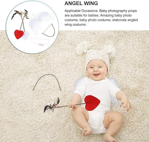 Miniatura 4 de ARTIBETTER Conjunto de disfraz de Cupido de ángel, mini juego de cupido de Cupido con lazo y flechas alas para la cabeza, conjunto de disfraz para
