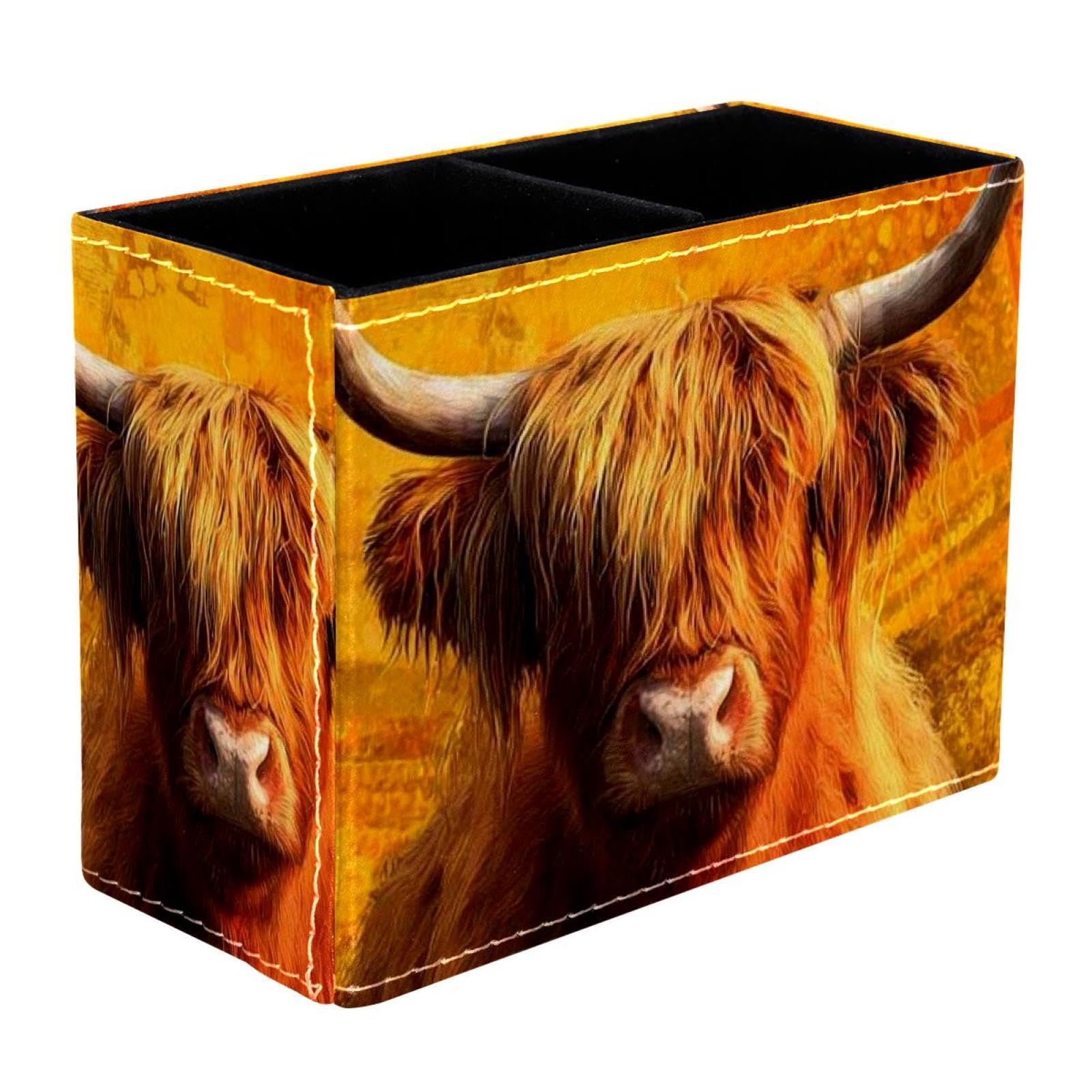 sanfly fish Watercolor Art Yak Desktop Storage Box Pencil Holder, Stationeries and Desk Supplies Organizer for Home, Office & School