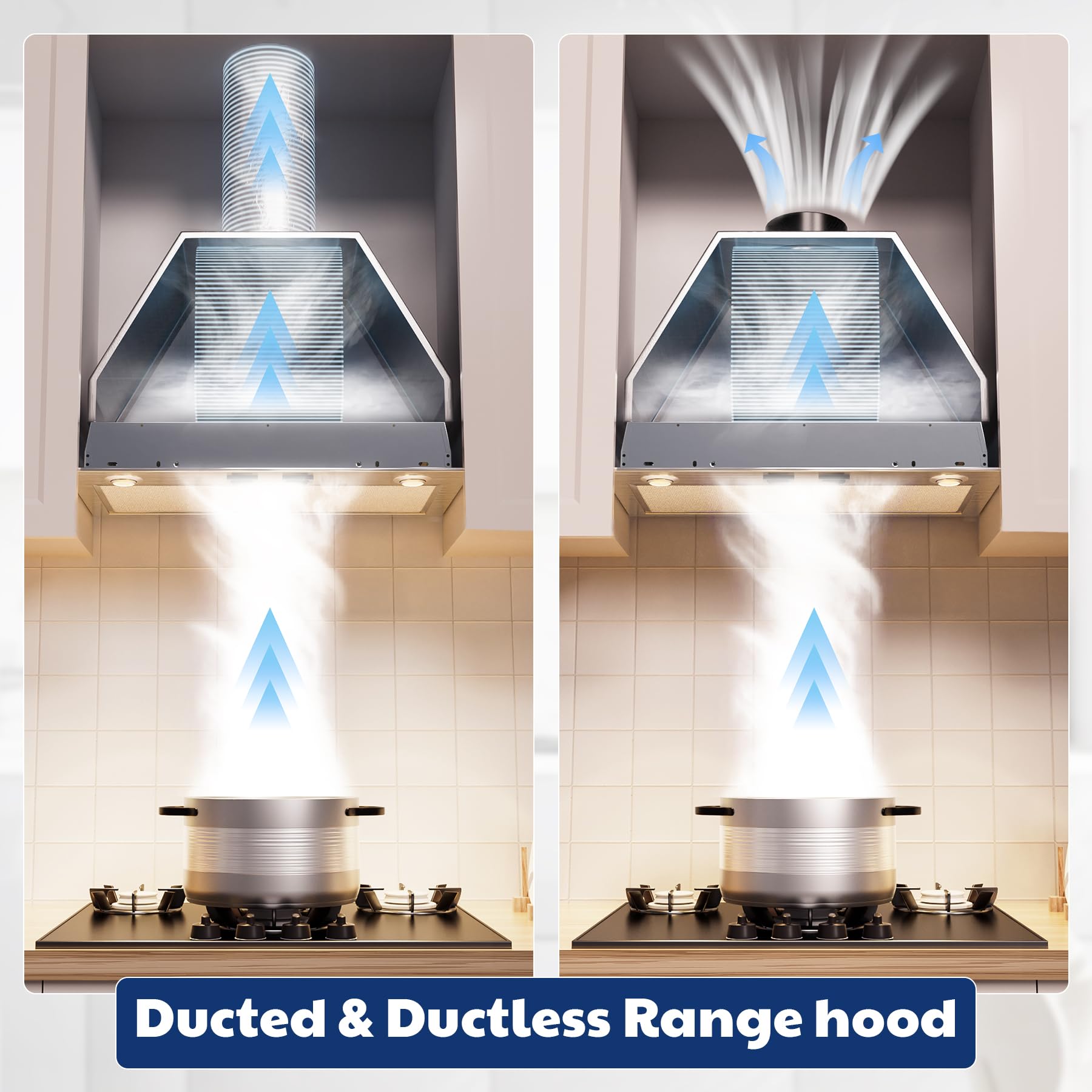 PM300SS Range Hood Insert For Under-Cabinet,21-Inch Built,300 Max Blower CFM,Stainless Steel,Customized Power Supply Package,2-speed Adjustment Exhaust Fan And Spotlight — view 6
