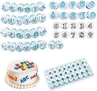 36pcs Emporte Pièce Lettre et Nombre Coupe-Gâteau, A-Z Majuscule Lettre Alphabet Fondant, 0-9 Alphabet Numéro Fondant, Alphabet Fondant Cutter Moule à Gâteau pour Anniversaire Décoration Gâteau