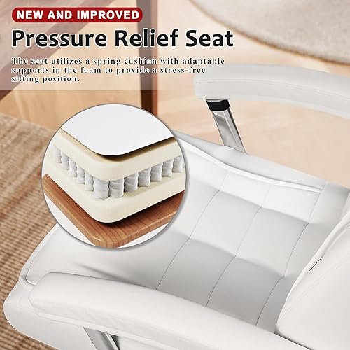 Miniatura 3 de VITESSE Silla de oficina ejecutiva con respaldo alto, silla de oficina de cuero de 400 libras con reposabrazos acolchado, asiento ergonómico de