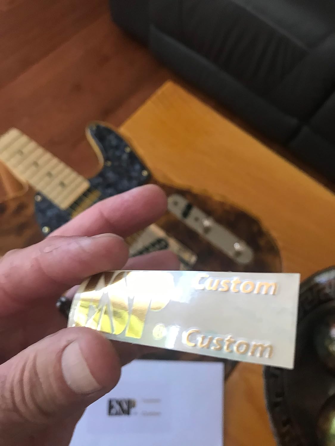 ESP Custom Guitar Decal Headstock Restoration Logo Metal