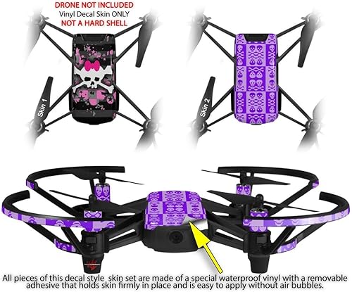 Miniatura 2 de Skin Wrap 2 Pack para DJI Ryze Tello Drone lazo rosa calavera Drone No Incluidas