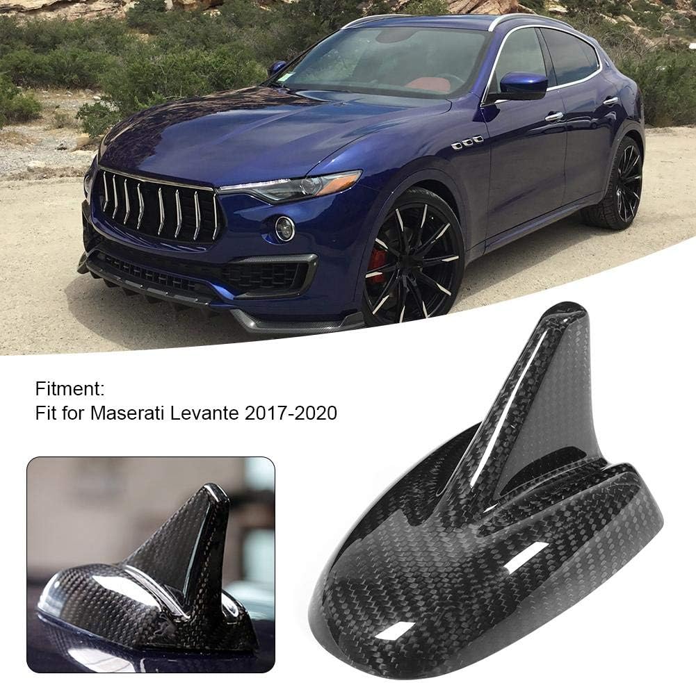 Acouto Car Antenna Cover,Dry Carbon Fiber Car Antenna Cover Roof Shark Fin Antenna Cover Trim Fit for Levante 2017-2020