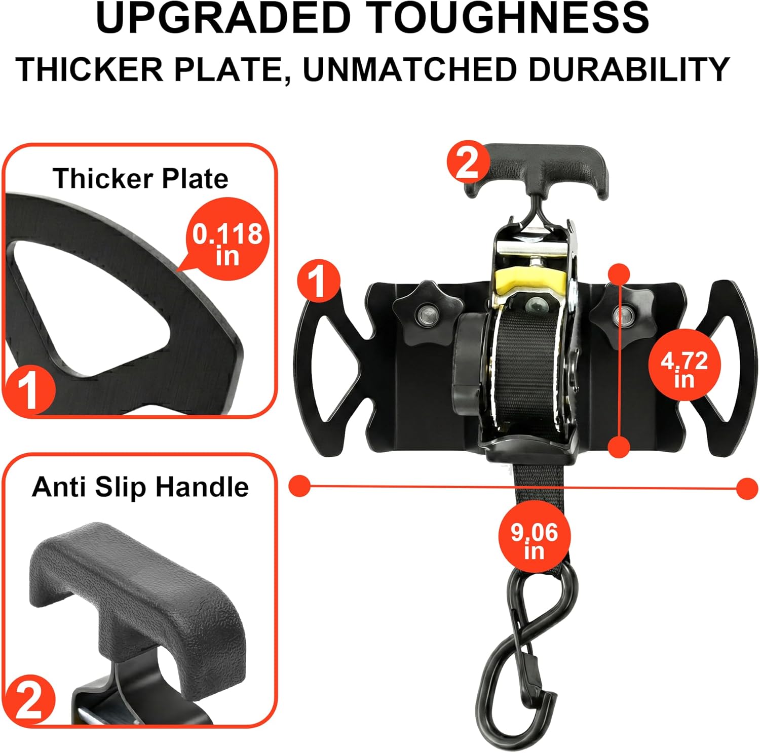 Rotating Retractable Ratchet Straps for Toyota Tacoma Accessories 2005–2026, Toyota Tundra 2008–2026 & Jeep Gladiator 2020+ Auto Retract Strap with Swivel Ratchet Heavy Duty Truck Bed Anchors (2PCS)