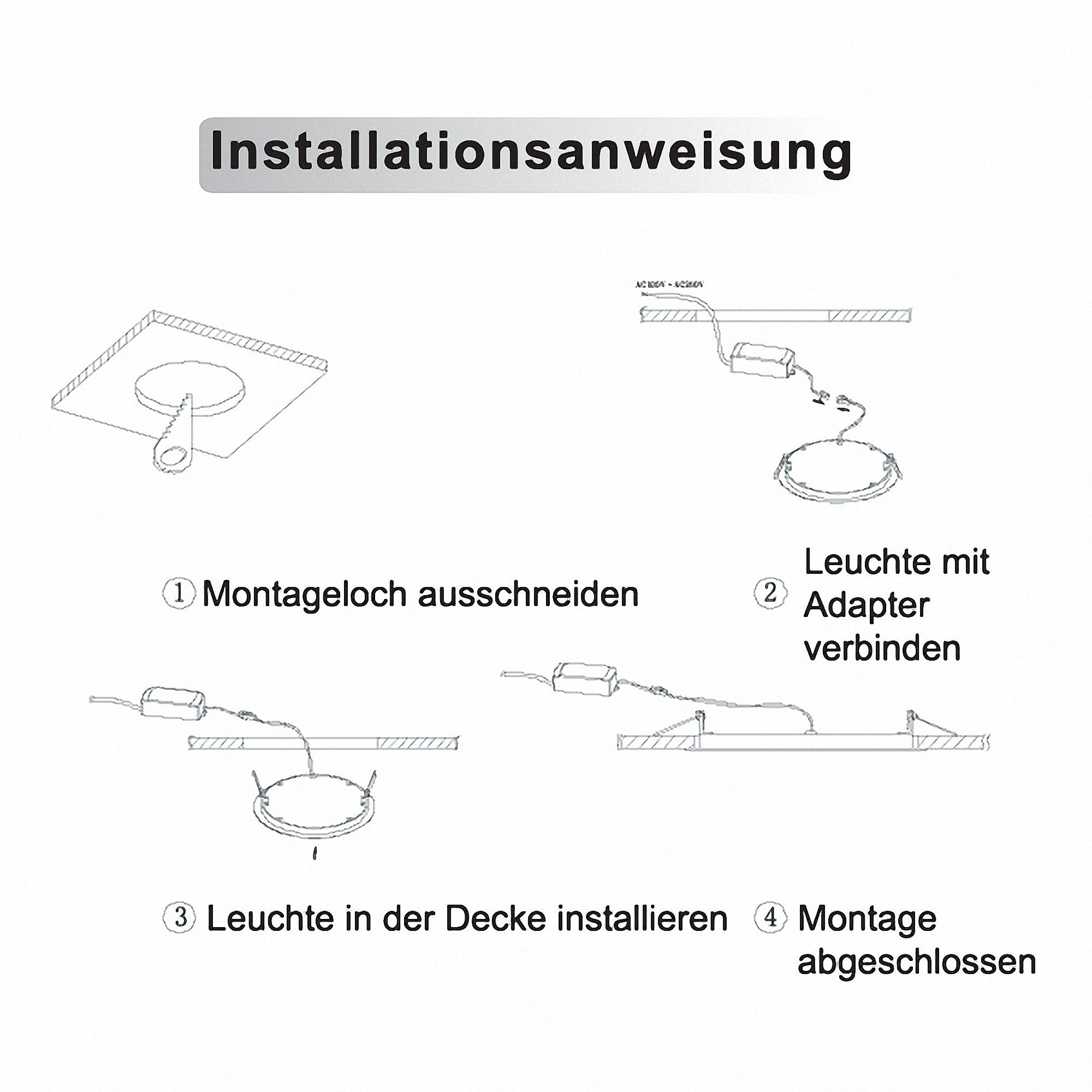 Mextronic LED Einbaupanel rund kaltweiß 1440LM 19W (W) Ø 250mm