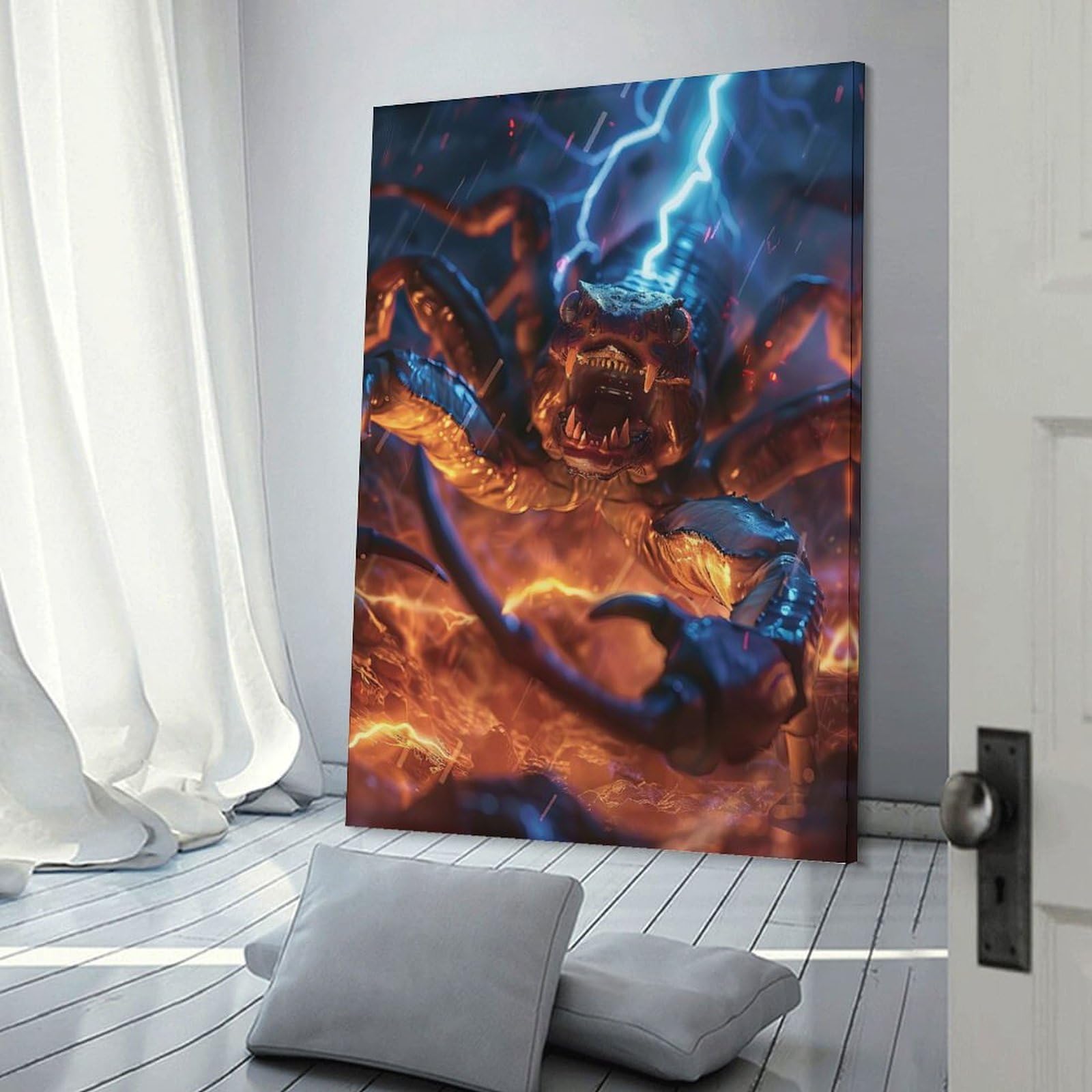 Junmoney Scorpion Lightning Wall Art Print 20x30inch(50x75cm), for Gallery Wall Layouts in Home Or Office, An Easy Match for Collected Prints