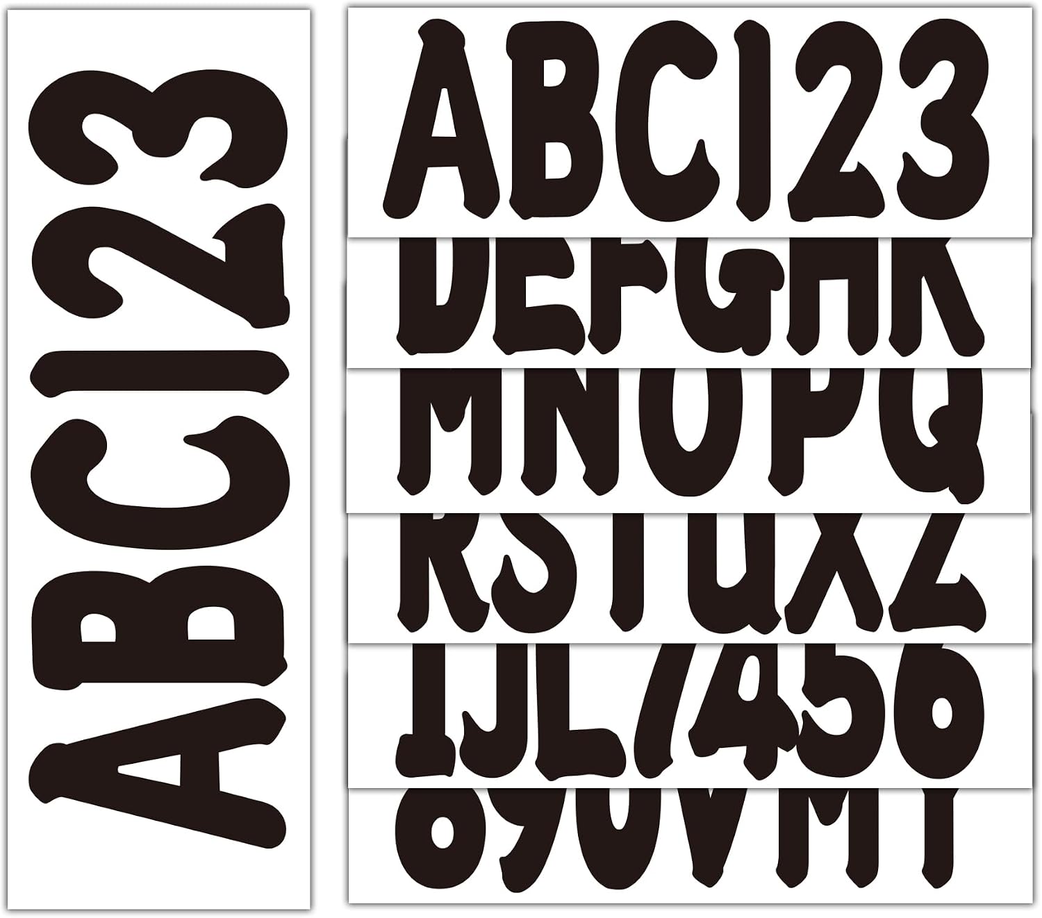 4 Sets 3" Marine Alpha-Numeric Registration Numbers and Letters Sticker Decal Kits for Boats & Personal Watercraft Black
