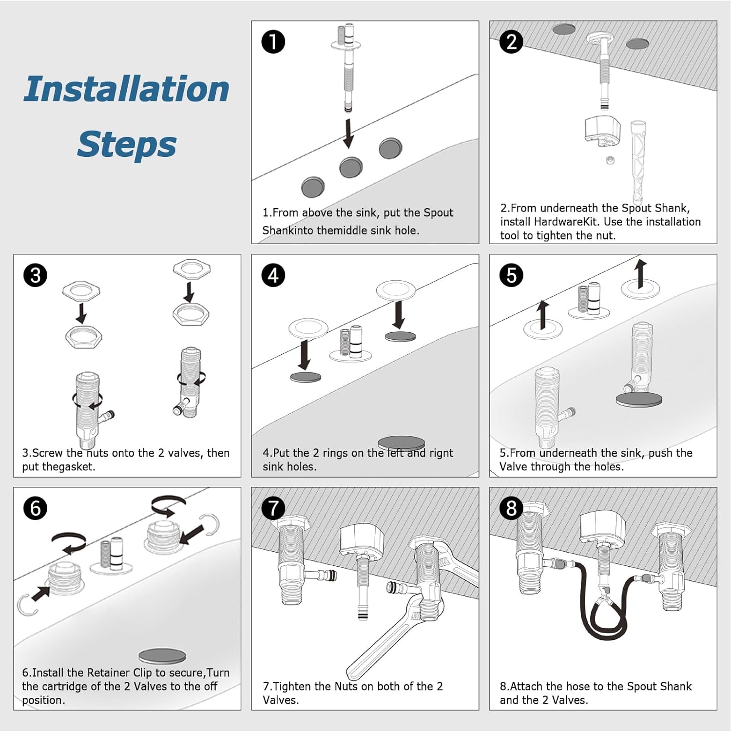 Upgraded Rough-In Valve with Drain Assembly,Compatible with Moen Widespread Bathroom Sink Faucets, Featuring, 1/2-Inch IPS Connections, S9000 Series, Brass Construction（Upgraded version）