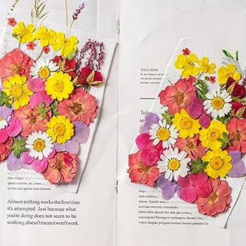 Amazon｜ドライフラワー 枯れない花 35 枚 永遠の花 押し花ステッカー