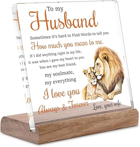 Lion Themed Loving Acrylic Plaque - Painting Gifts For Husband
