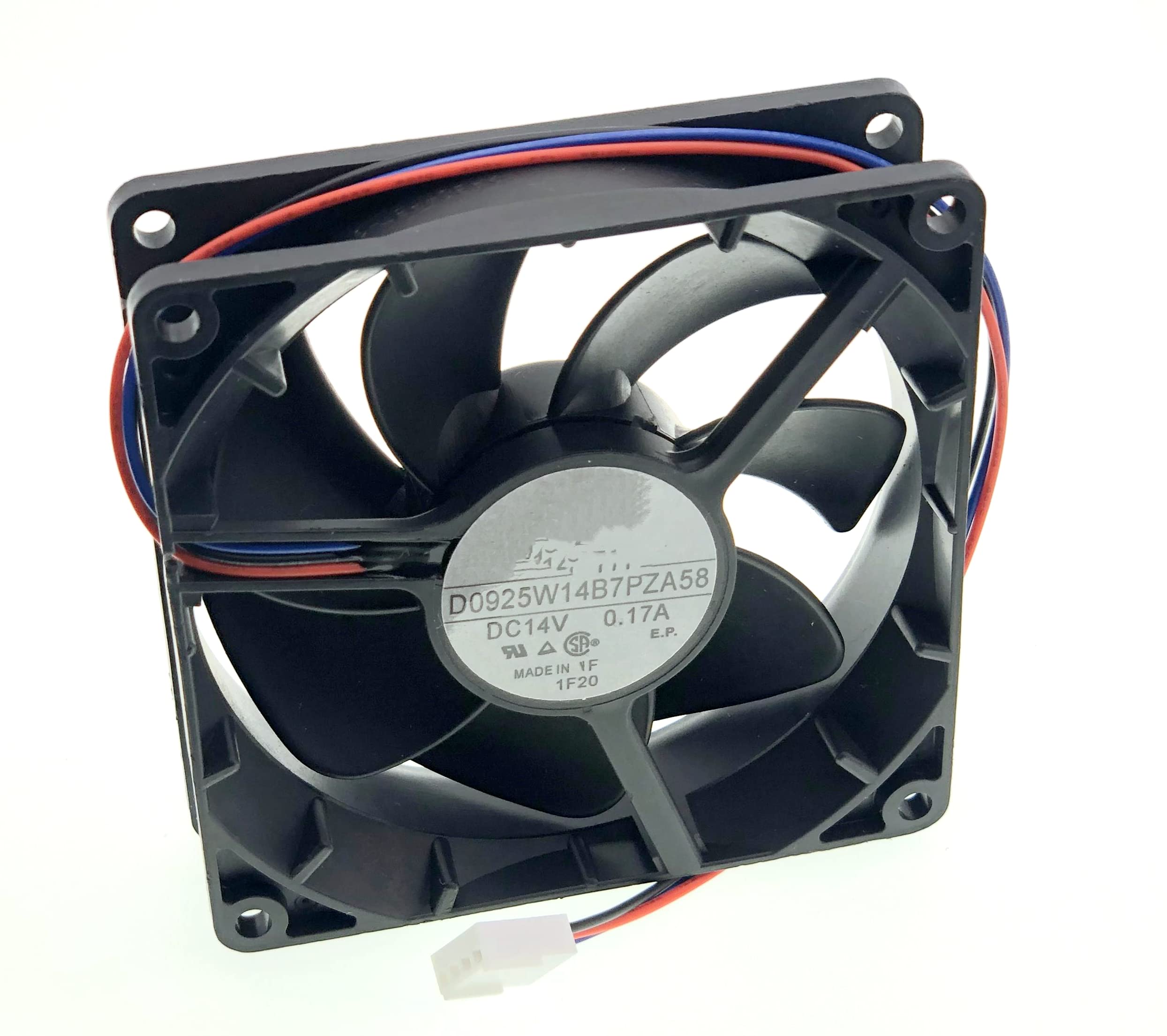 Ventilador de refrigeración para D0925W14B7PZA58 DC14V 0.17A 9225 Ventilador de refrigeración silencioso impermeable 3 cables Tamaño: 92 x 92 x 25 mm