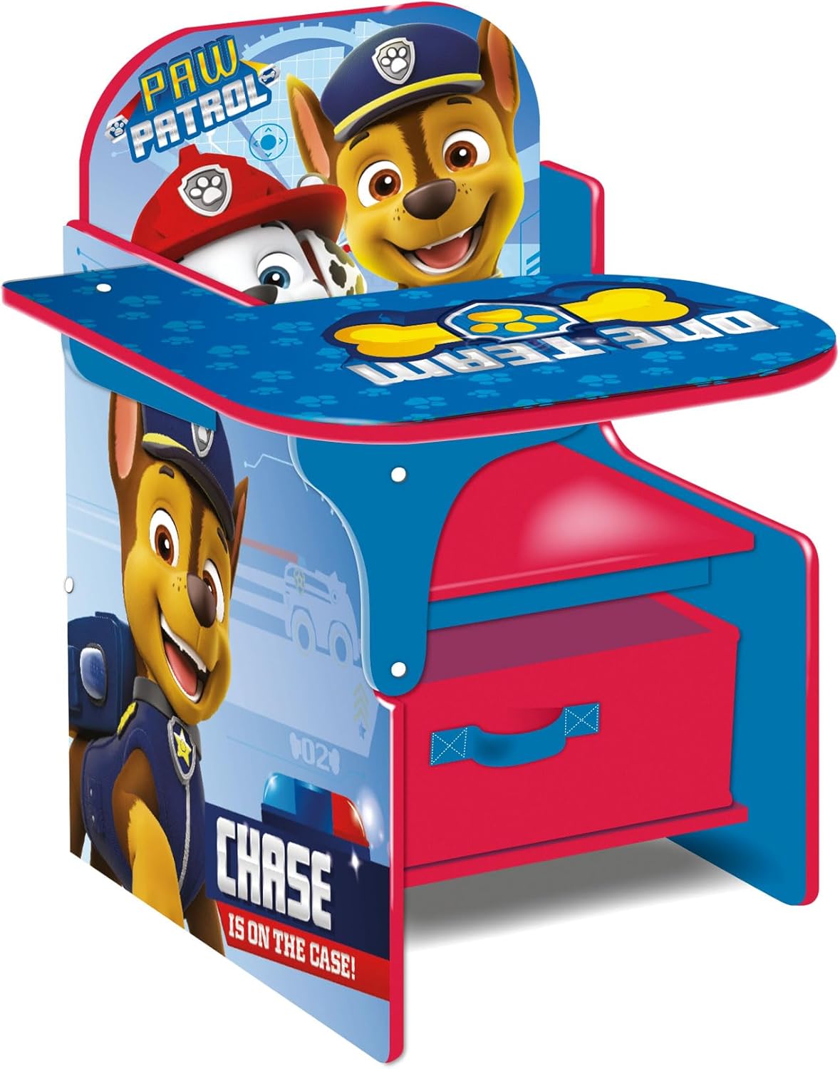 Paw Patrol Wooden Chair Desk with Storage Bin by Nixy Children, One