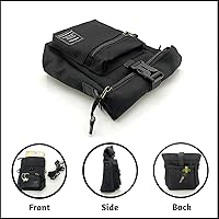 Vista 4 de Foldable Top Black Nylon Sling Bag with Back Mesh Pocket Versatile Crossbody Phone Pouch - Unisex Design