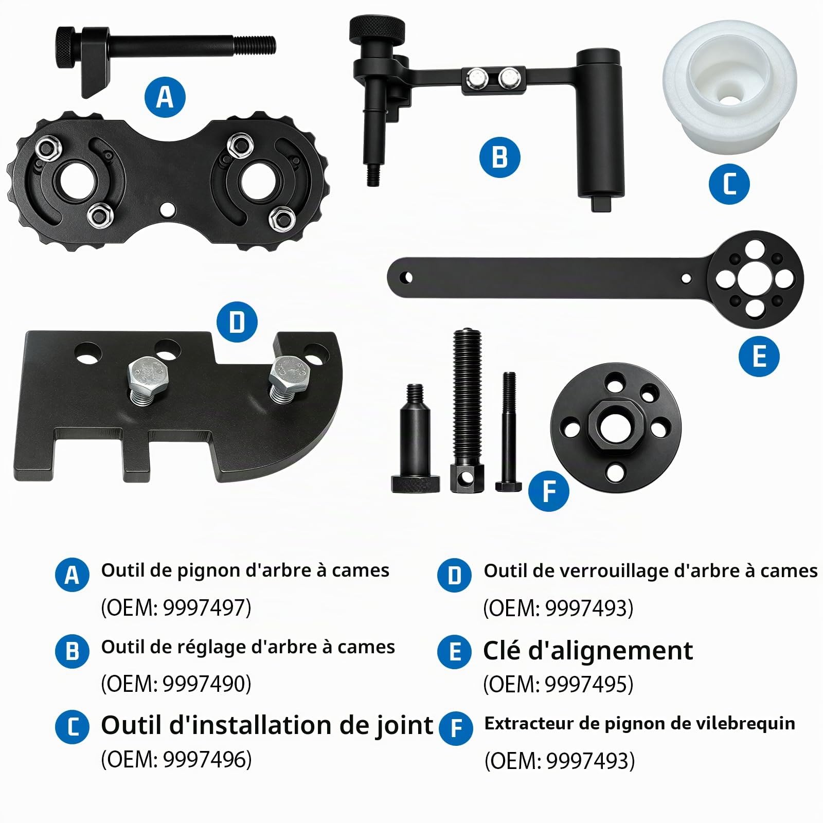 JAOGAUS Kit d'outils de réglage d'arbre à cames, alignement d'arbre
