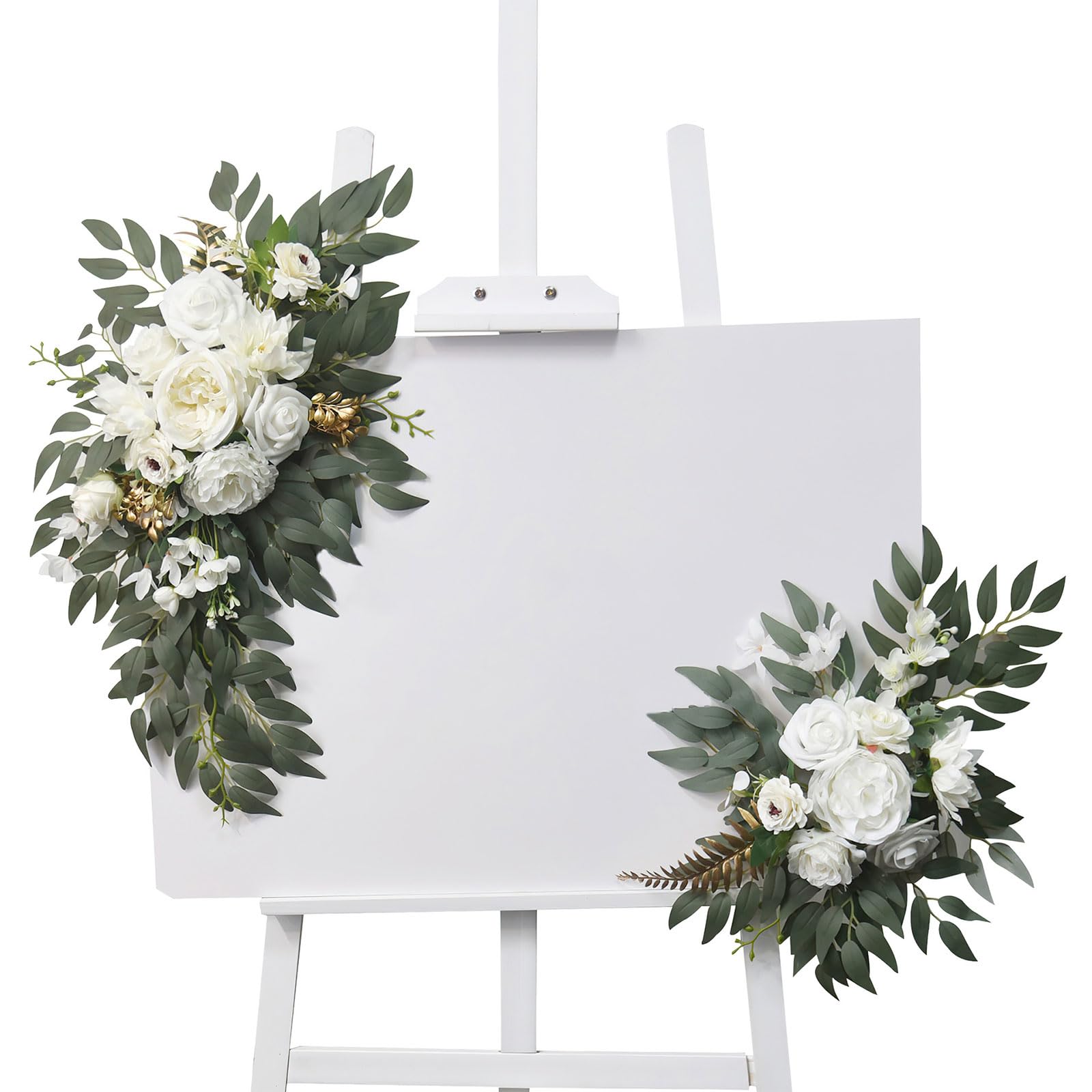 Fleurs artificielles pour table de mariage : lot de 2 décors floraux sans flétrissement
