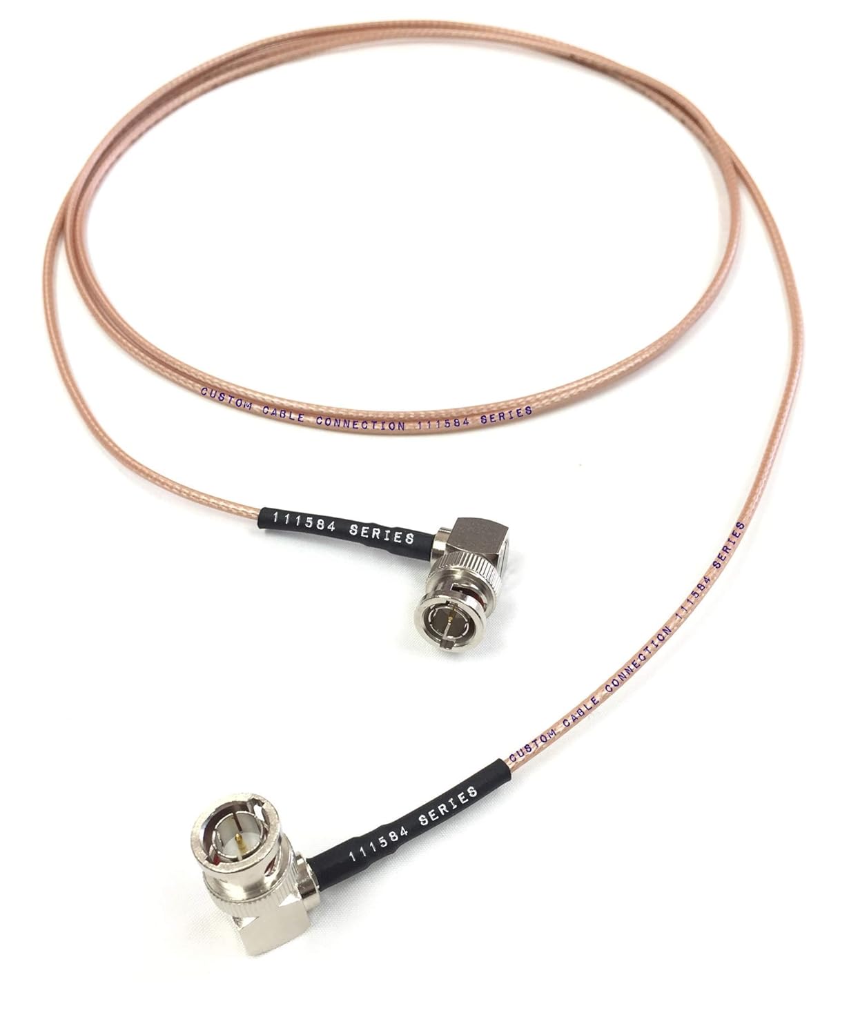 50 Foot HD-SDI RG179 Right Angle BNC to Right Angle BNC (75 Ohm) Cable for BMCC BMPC Hyperdeck Cameras by Custom Cable Connection