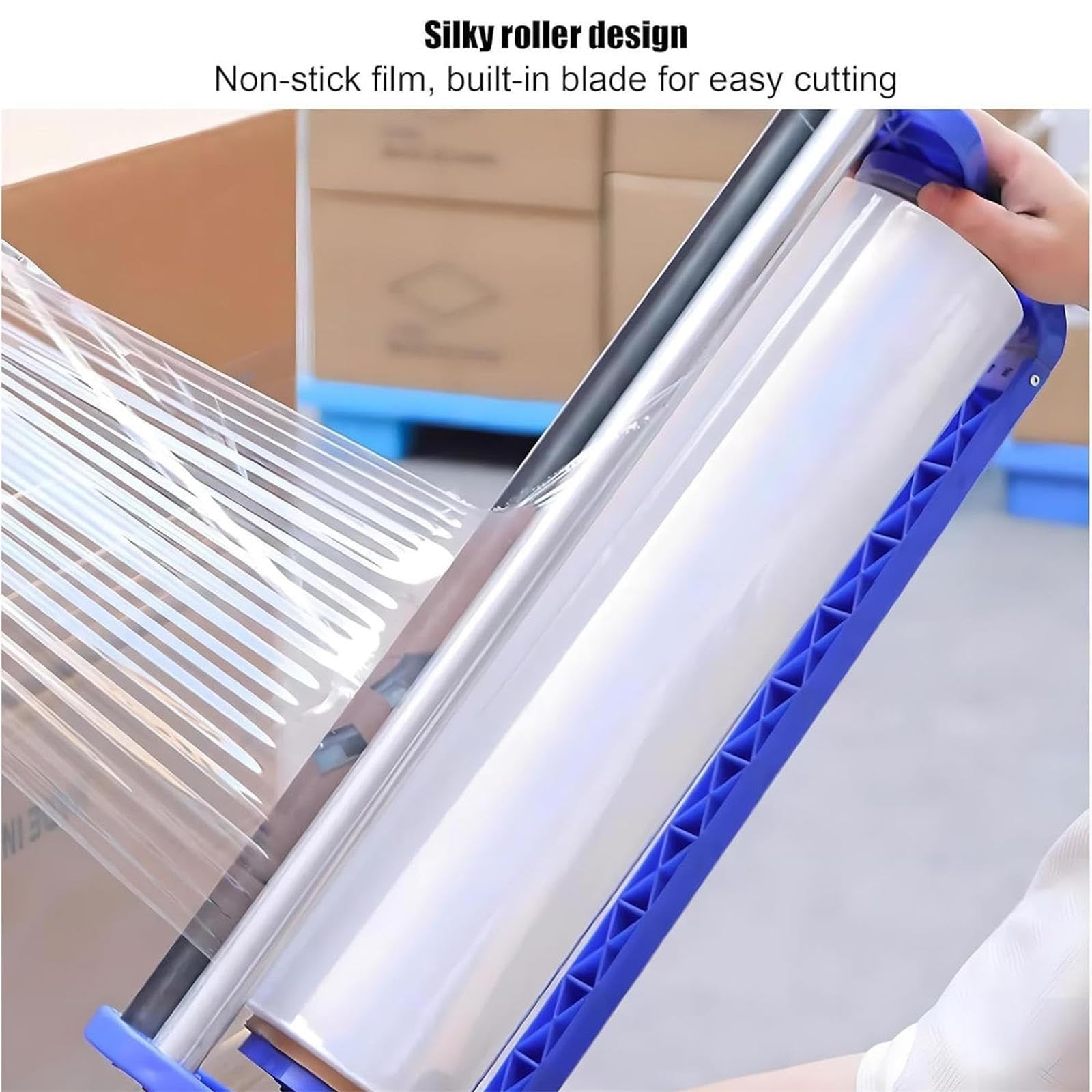 Máquina envolvedora de Film Estirable portátil con fácil Corte y Capacidad de Carga para el Embalaje y envío de palets.