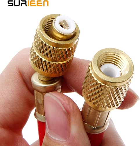 Miniatura 6 de Juego de 3 mangueras de carga de CA refrigerante SURIEEN de 60 pulgadas R410, 3 colores de 14 pulgadas SAE-516 SAE rosca 800-4000 PSI presión de