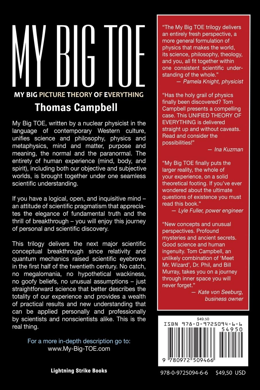My Big Toe: A Trilogy Unifying Philosophy, Physics, and Metaphysics: Awakening, Discovery, Inner Workings