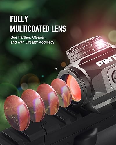 Vista 11 de PINTY Óptica refleja de visión de punto rojo con múltiples retículas, alcance táctico compacto para riel Picatinny, pistola, Airsoft