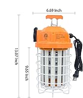 Vista 4 de NS Luz de trabajo temporal LED de 100 W, 15500 lúmenes, luz blanca diurna 5000 K, polvo IP64 e impermeable, cubierta de acero inoxidable para taller