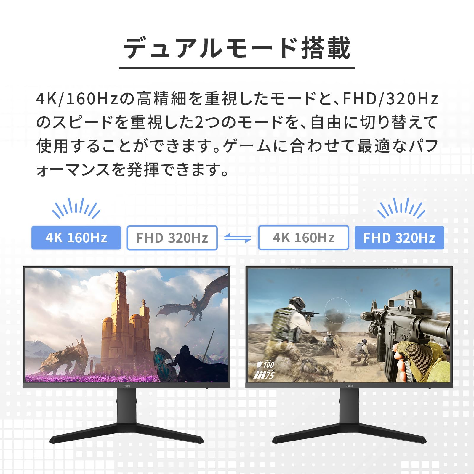 Amazon.co.jp: Pixio ゲーミングモニター PX32UFWave ホワイト 32