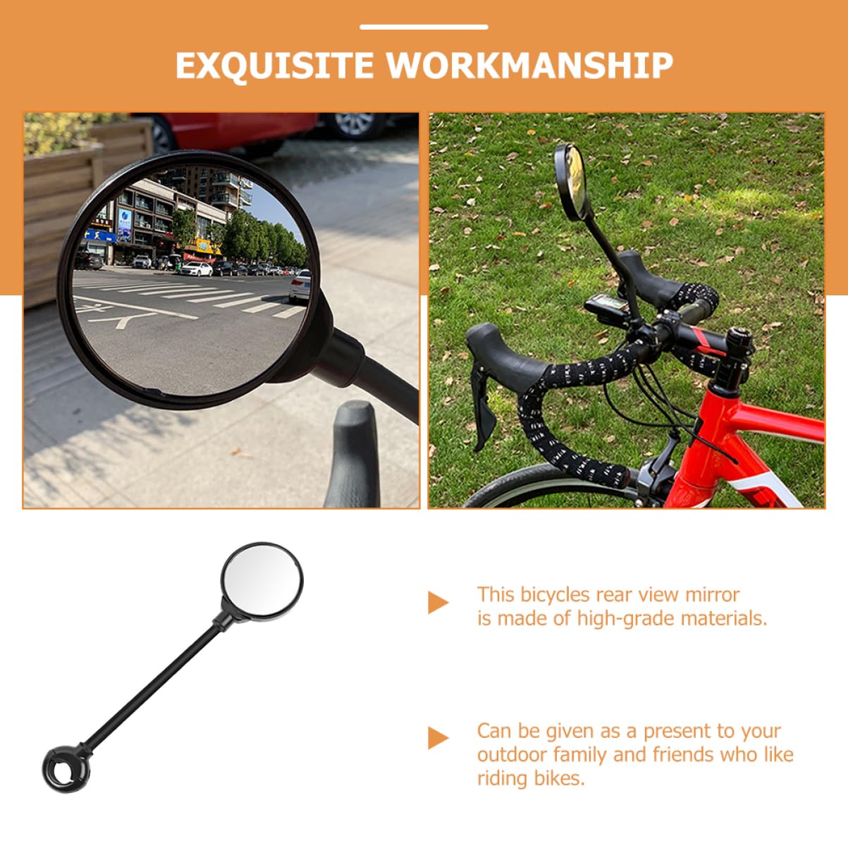 BESTonZON 2 Specchietto Retrovisore Regolabile per Installazione Facile Design Convesso per Visione Compatibile Bike e Tricicli