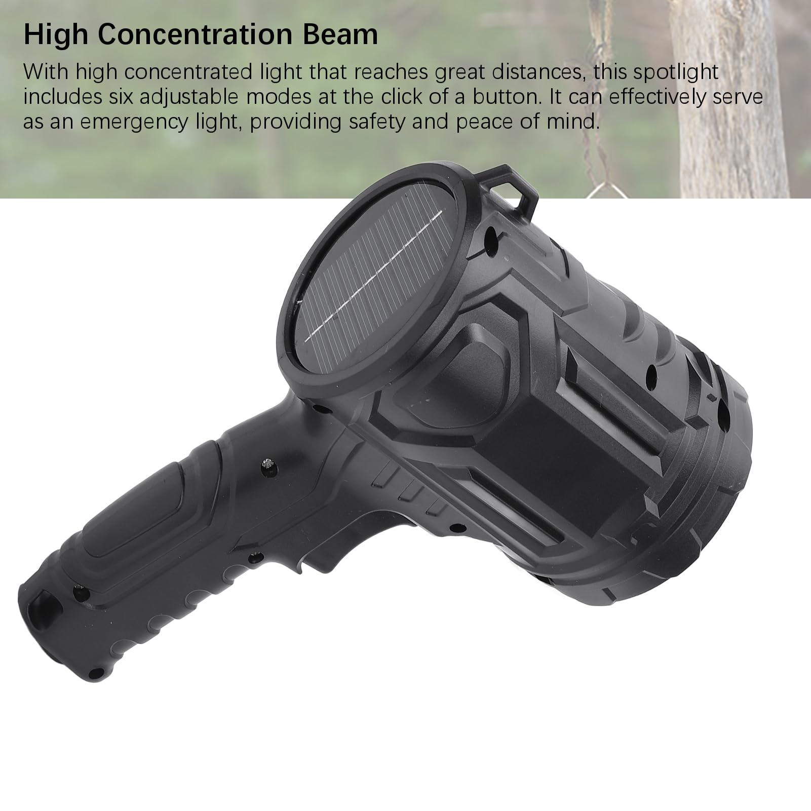 Wiederaufladbarer Scheinwerfer, Tragbarer 3-Farben-LED-Taschenlampen-Suchscheinwerfer mit Farbfilterlinsen für die Jagd Im Freien, Camping, Angeln